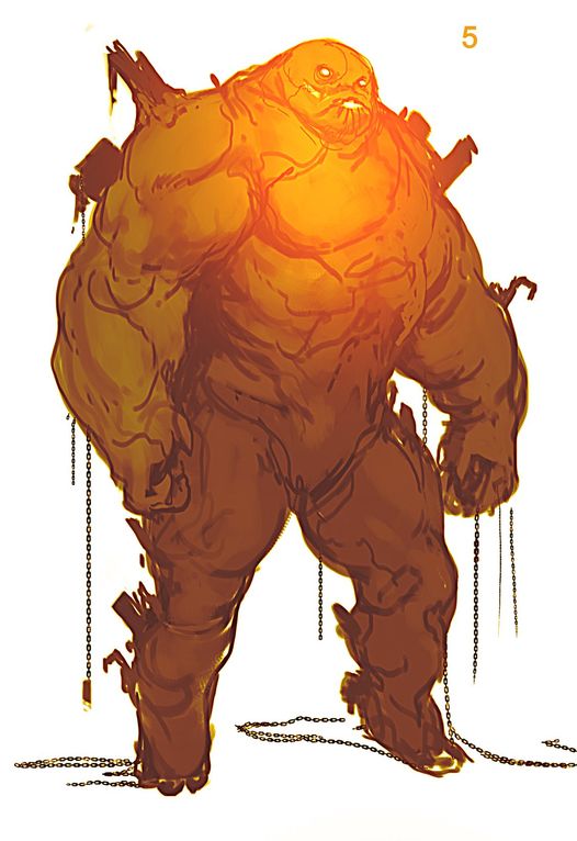 Molten Man Design Sketches