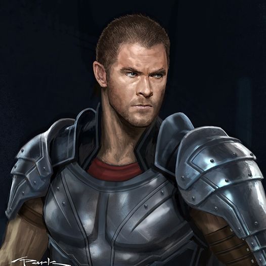 Early Thor concept with haircut.