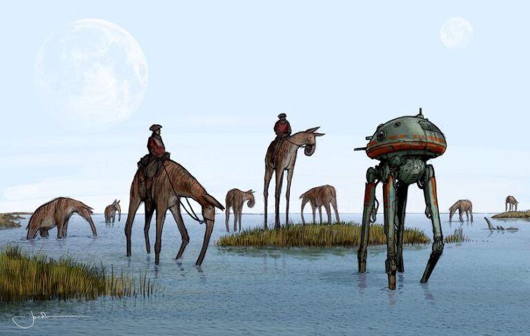 Very early idea for creatures on Pasaana when it was a fenland rather than a desert.
