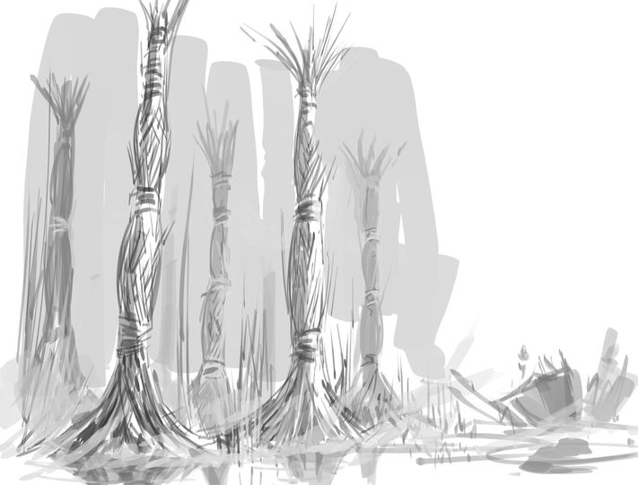 Wetland Pirate Planet Village sketches.