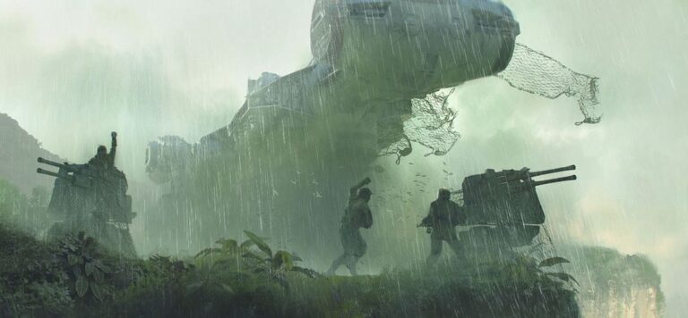 An early sketch depicting the Blockade runner lifting from it’s hidden base.