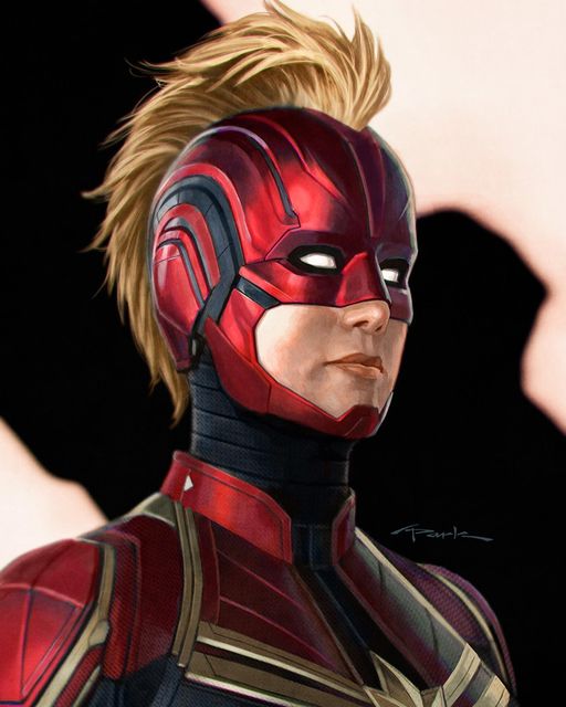 Captain Marvel mask and helmet design.