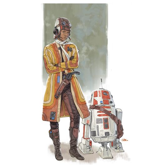 Costume concept art for background crowd pilots, Arzet Pilot.