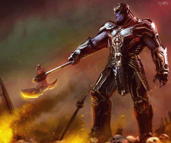 Warrior Thanos on the battlefield.