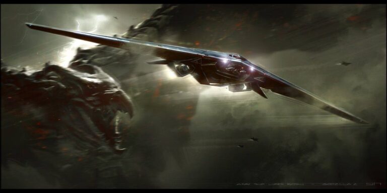 Monarch Corp command ship (the Argo) luring Rodan towards Ghidorah.