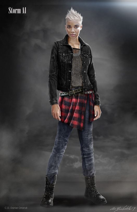 Storm's costume designed by Daniel Orlandi.