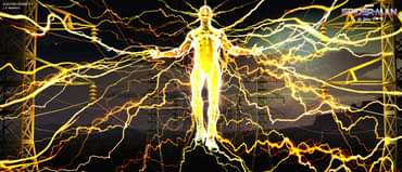 May be an image of lightning and text
