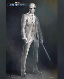 May be an illustration of standing and text that says 'MARVEL STUDIOS MOCNK KNIGH KNIGHT ©MARVEL'