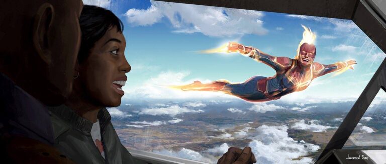 Carol enjoying her powers when discovers that she can fly!