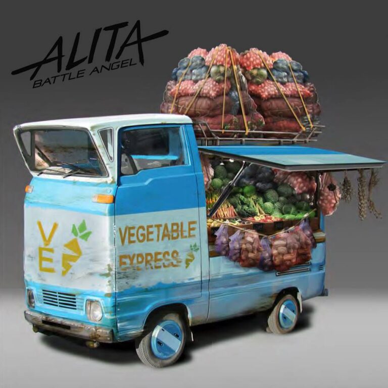 A Vegetable seller vehicle.
