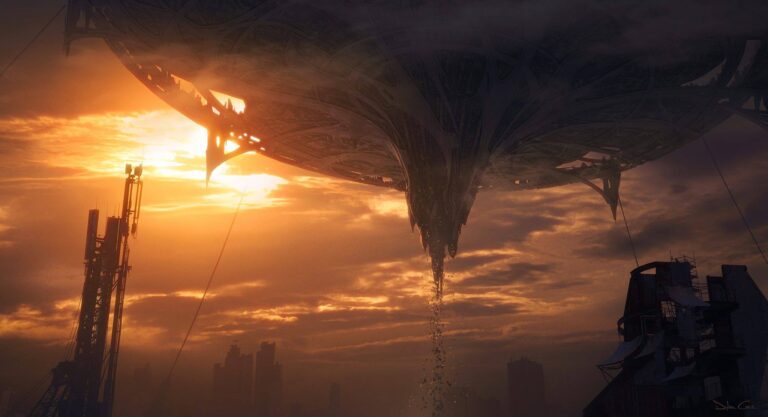 A painting developing the look of Zalem.