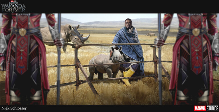 W'kabi as a prisoner, tasked to take care of the Rhino's.