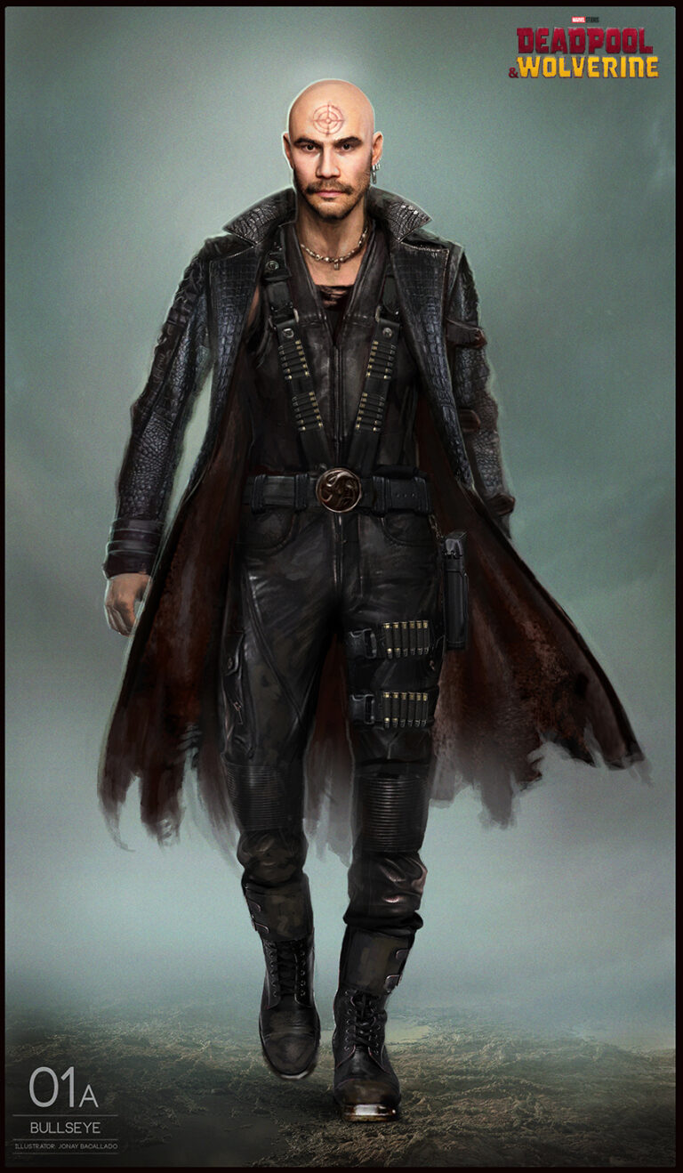 Bullseye concept design with costume designed by Mayes Rubeo.