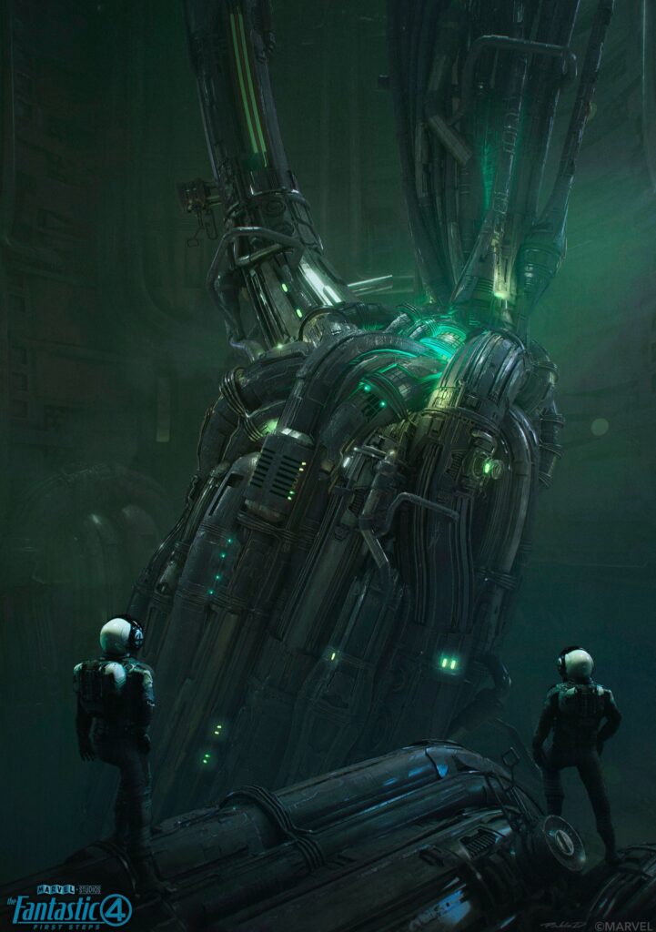 Explore the awe-inspiring concept art for Galactus's Worldship, a monumental feat of design for "Fantastic Four: First Steps."