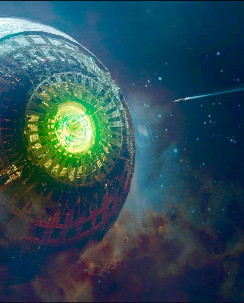 Take a look at these fascinating early concept designs for Galactus's World Ship created by the talented artist George Hull (.