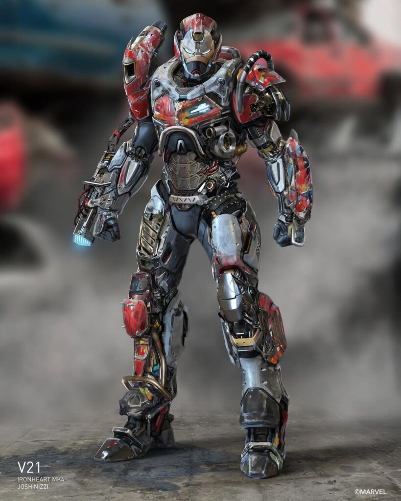 This is the story of Ironheart's MK4 suit, as imagined by concept artist Josh Nizzi (.