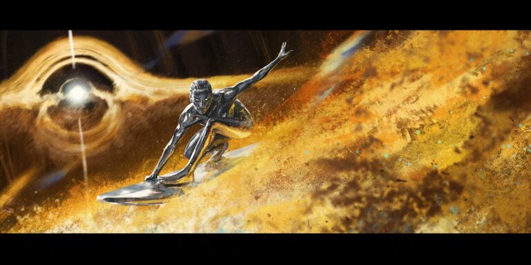 This stunning image by artist Wesley Burt ( showcases a pivotal and thrilling concept: Shalla-Bal as the cosmic herald, surfing the incandescent accretion disk of a neutron star.