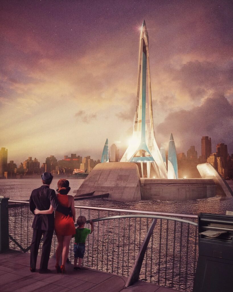 Excelsior launch platform on the Baxter building concept design.