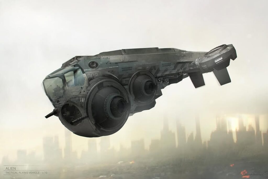 Tactical Flying Vehicle Concept Art.