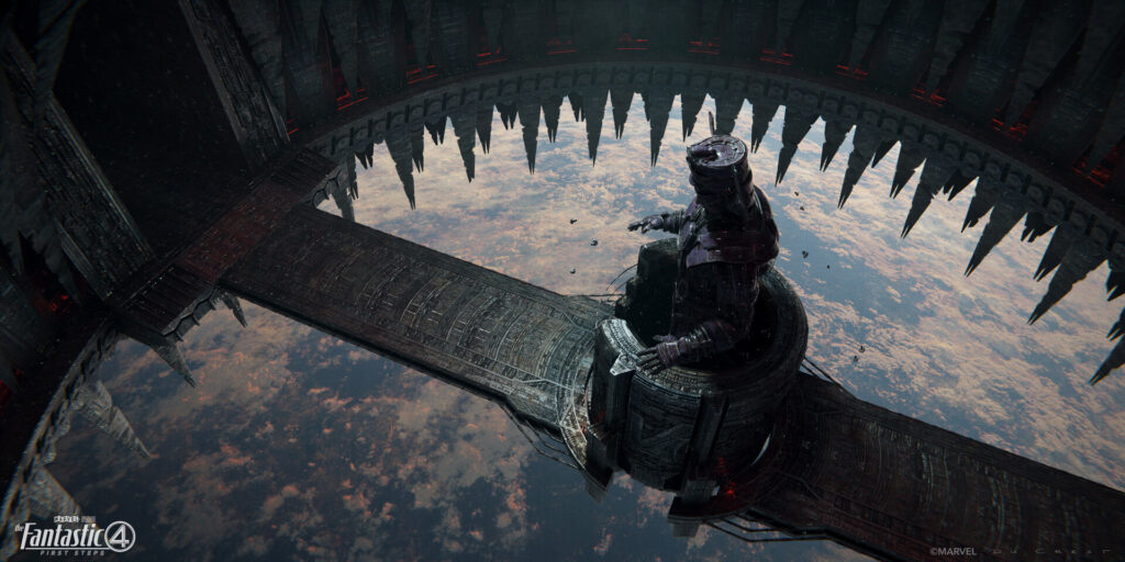 Take a look at these incredible new concept art images for the Fantastic Four: First Steps film. The images, created by artist Thomas du Crest (, give us a first look at the massive vessel Galactus uses to arrive on Earth.