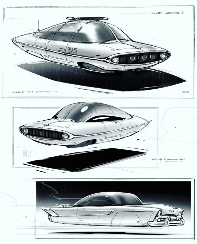 The Fantastic 'Bubble Car' sketching.