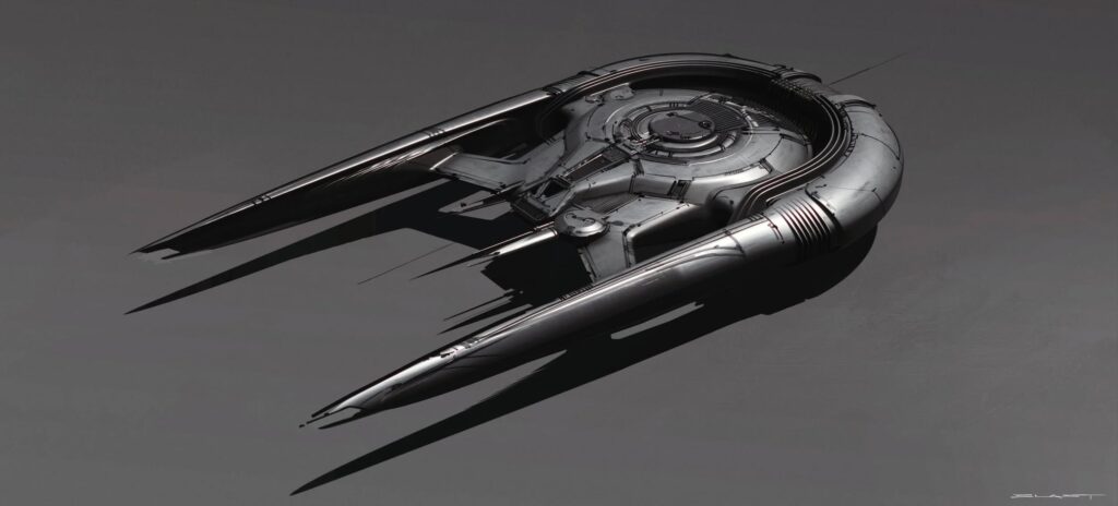 Yuatja Ship concept design from Predator: Badlands movie.