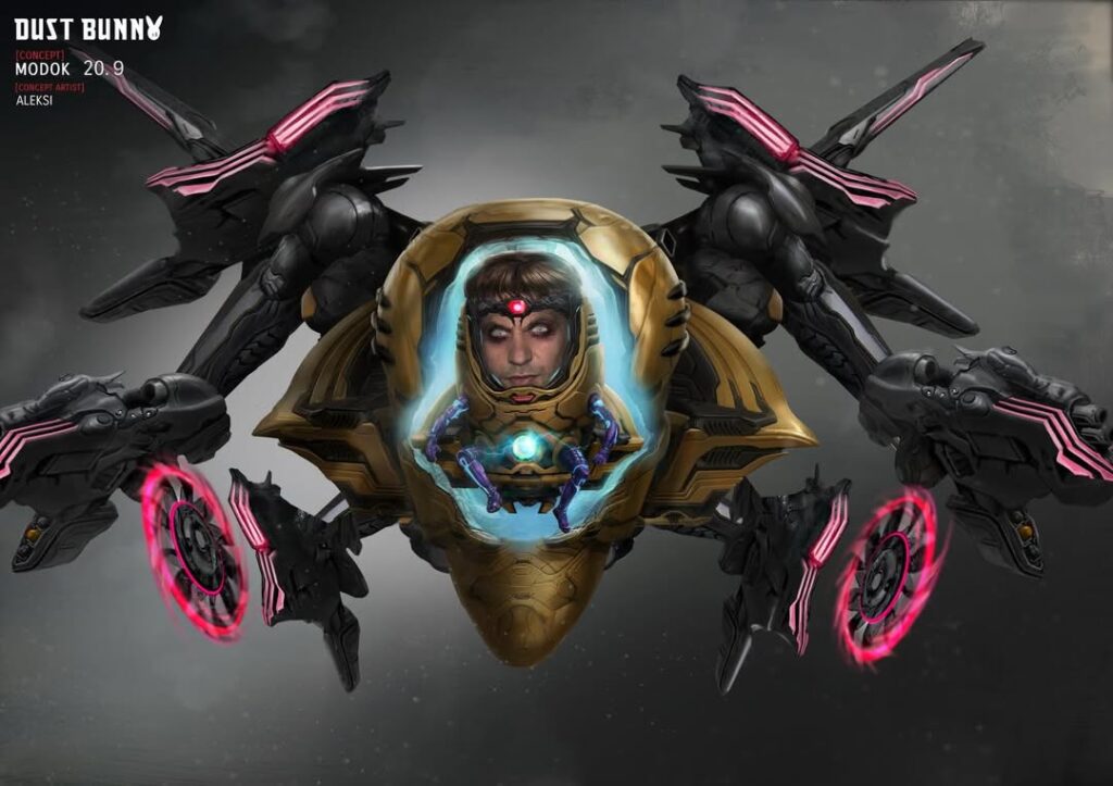 Early concept art of MODOK in Antman and the Wasp : Quantumania.