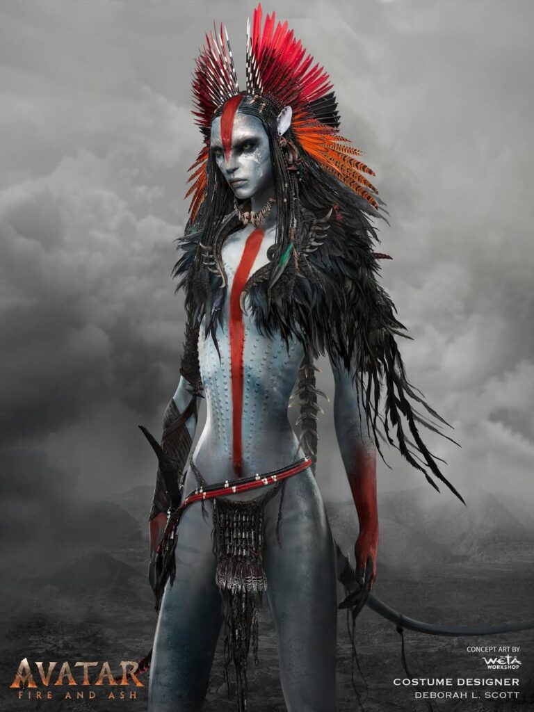 Varang’s costume concept art from Avatar: Fire and Ash.