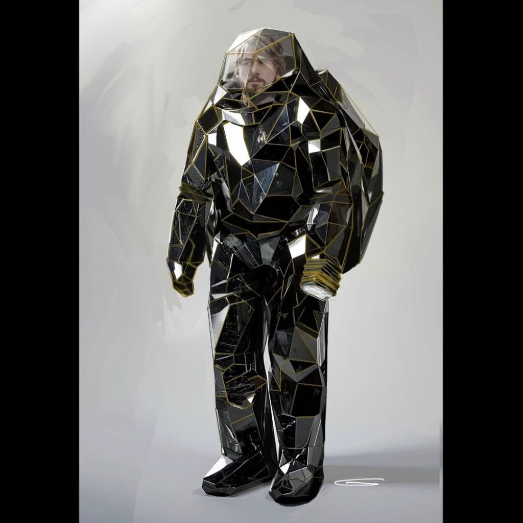 Grace's Alien space suit concept design with costume designer David Crossman from Project Hail Mary movie.