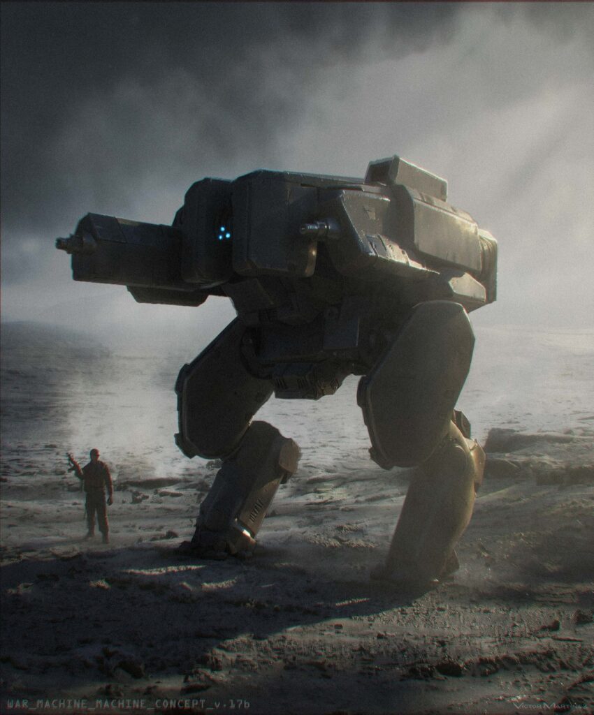 Robot concept design from War Machine movie on Netflix.