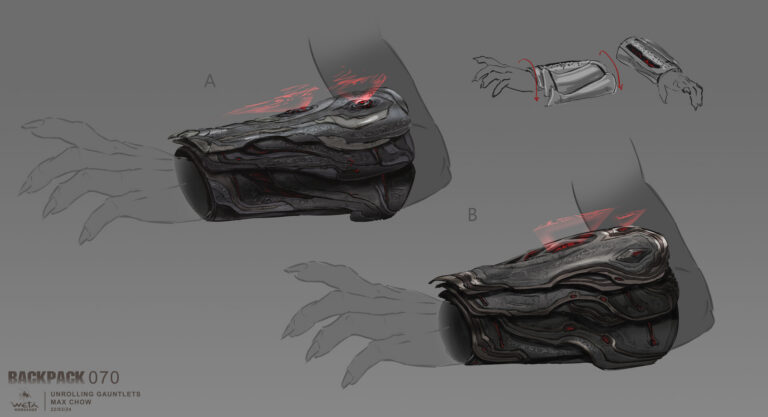 The Yautja wrist gauntlet concept design.